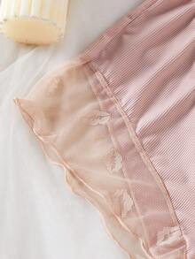 1 Set Women's Printed Underwire Thin Cup Comfortable Pajama Set - Apricot - View 9