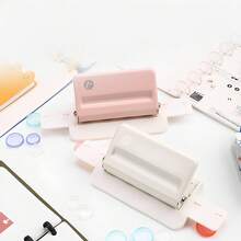 1pc T-Shaped 4-Hole Puncher, Loose-Leaf Ruler, Compatible With Multiple Paper Sizes - Single - View 12