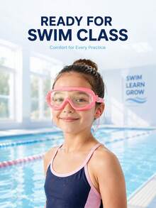 1pc Children's Large Frame High Definition Anti-Fog Swimming Goggles, Soft Silicone Waterproof Swim Goggles With Integrated Earplugs And Adjustable Strap, Water Play Eye Protection, Macaron Multi-Color Options - Children's Swimming Goggles - View 3