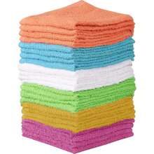 24pcs Face Towel Set, Soft Absorbent Face Cloth, Suitable For Bathroom And Gym, High Absorbency Soft Touch Fingertip Towel, Reusable Durable Machine Washable Face Cloth, Multi-Color, 10x10 Inches - Multicolor - View 1