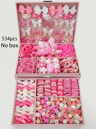 534pcs New Hair Accessories Set, Sweet & Fashionable Combo For Girls, Best Holiday Party Gift For Sisters And Friends