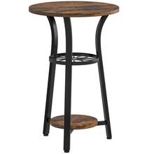 Small Round Side Table With 3 Storage Shelves - Rustic Brown - T0001-01-3567 - View 1