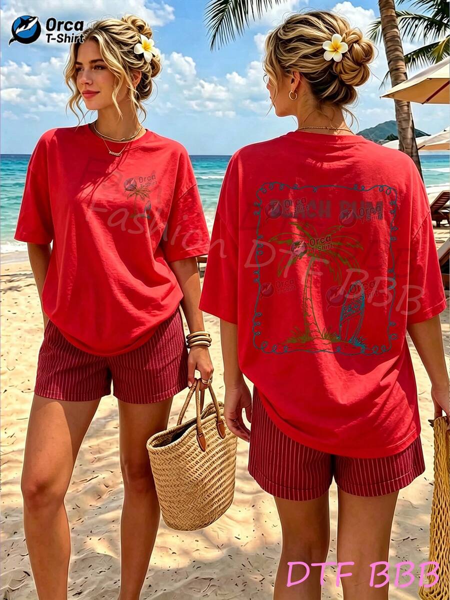 Women T-Shirts - 紅色 - 查看 1