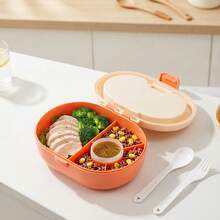 Bento Box Adult, Plastic Lunch Containers, Meal Prep Containers With Dividers, Snack Containers With Lids, Travel Food Containers, Microwavable Divided Food Storage, Leak-Proof Bento Snack Box, Clear Lid And Built-In Utensils, For School Office - Multicolor - View 7