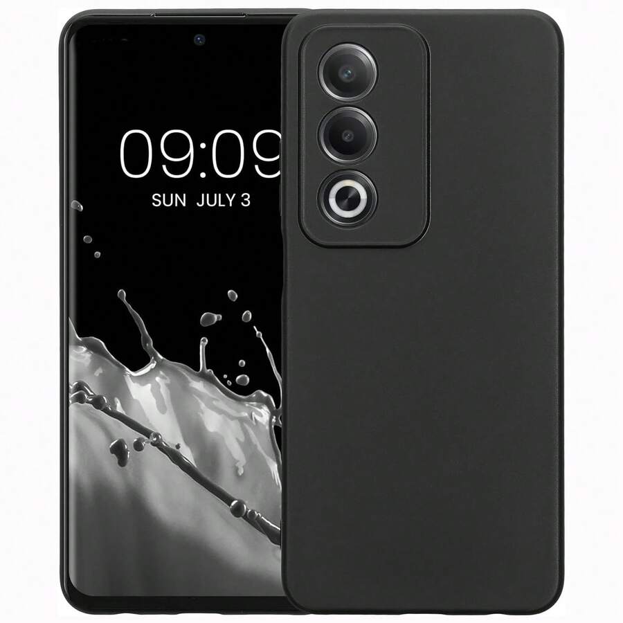 Phone Case For A80 5G, With Camera Protection, Slim Shockproof Flexible Black Matte Soft Silicone Protective Cover - Black - View 1