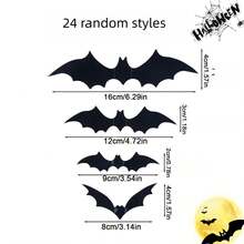 12/24/48pcs 3D Black PVC Bat Halloween Decoration Set - Scary Bar Wall Sticker Decor - Ideal Choice For Halloween Celebration And Unique Items - Multicolor - View 13