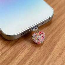 European And American Popular Handmade Beaded Girl Heart-Shaped Dust Plug, Valentine's Day Red Heart-Shaped Dust Plug - Color Love - View 2