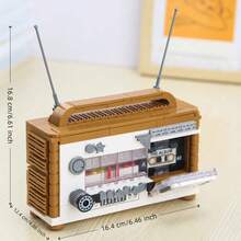 400+ Piezas de Modelo de Arquitectura en Miniatura, Juguete Ideal para Adultos para Aliviar el Estrés y Reducir la Ansiedad, Serie Vintage Radio, Cámara, Teléfono, Gramófono, Juego Divertido para Adultos, Kit de Ensamblaje de Modelo Vintage Creativo, Regalo Perfecto para Cumpleaños o Vacaciones - Multicolor - Ver 6