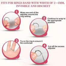 KLONKEE 4pcs Transparent Ring Size Adjuster - Adjustable Invisible Jewelry Size Adjuster, Shrink Wrap, Anti-Drop Protection, Loose Ring Protector, Fits Almost Any Ring, Easy To Use, Durable - White - View 6