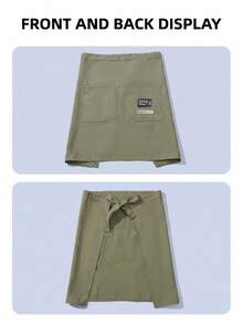 1pc Summer Half-Body Protective Apron, Unisex, Tie-Up Design With Dual Pockets, Suitable For Kitchen, Cafe, Restaurant And Other Scenarios, Preferred Protective Clothing For Waiters, Baristas, Florists And Other Workers - Multicolor - View 6