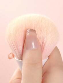 1pc [Faux Wood Color] Peach Pink Nail Dust Brush, Suitable For Nail Art, Blush, Loose Powder, Makeup, Etc., Ideal Choice For Acrylic Nail Tools - Multicolor - View 5