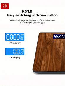 Timbangan Berat Badan Digital, Presisi Tinggi 400 Lbs/180 Kg, Dengan Layar LED Definisi Tinggi, Satuan yang Dapat Diganti (Kg/Lb), Platform Luas, Termasuk Fungsi Mati Otomatis - A - View 8