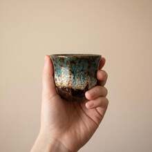 1pc Japanese Style Tea Cup, Matcha Tea Cup, Small Coffee Cup, Liquor Cup, Kung Fu Tea Set, Kiln-Fired Style Cup, Suitable For Summer And Winter Drinks, Applicable For Kitchen And Home Decor, Room Decoration - 1PC - View 7