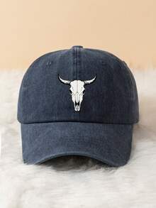 1pc Men's Bull Head Print Baseball Cap, Classic Casual Vintage Fashion Sun Protection Hat, Soft Sweat-Absorbent With Adjustable Size, Lightweight Suitable For Outdoor Sports, Daily Wear, Gatherings And Vacations - Bull Head 3 - View 18