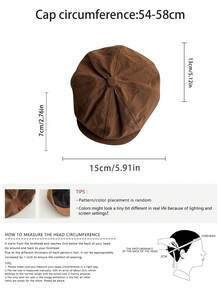 Topi Newsboy Pelindung Matahari Musim Panas Cepat Kering, Topi Motif Awan Ukuran Besar, Topi Segi Delapan Artistik Gaya Jalanan INS Wanita, Beret Bergaya Lusuh, Topi Pelukis Vintage Lingkar Kepala Besar, Topi Bertepi Lembut Serbaguna yang Membuat Wajah Terlihat Lebih Ramping - MultiWarna - View 4