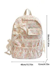 Women's Minimalist Large Capacity Backpack, Suitable For Back To School And Travel - Pink - View 6