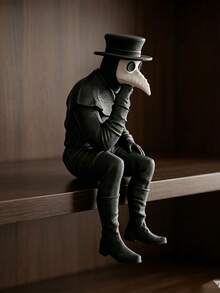 Kontemplative Pestdoktor Dekorationsfigur, Sammlerstatue, dunkler Stil Büro Schreibtisch Dekoration, gotische Vintage Skulptur, mysteriöse Arzt Atmosphäre Dekoration, Nischenstil Ornament, einzigartiges Geschenk für personalisierten Raum, kreative Dekoration für Figurenliebhaber, verbessert Büro und Schreibtisch mysteriöser Stil - A - Übersicht 7