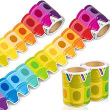 1pc Vibrant Rainbow Crayon Classroom Border Decoration, Back To School Wall Trim, Easy To Stick, Suitable For Blackboard, Window And Door, Perfect Decorative Accessory For Kindergarten, School, Home And Office Layout, Autumn Decoration, Classroom Essential - Multicolor - View 11