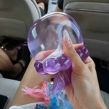 1pc Glossy Jellyfish Squishy Ball, Soft Slow Rebound Sticky Toy, Suitable For Relieving Stress And Anxiety, Suitable For Students And Office Workers, Suitable For Home, Office, Classroom, Travel, Can Be Used As A Thoughtful Daily Gift - Multicolor - View 8
