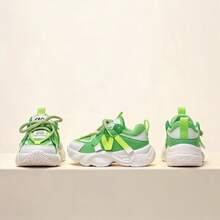 1 Pair Comfortable Fashion Lightweight Breathable Baby & Kids Sports Shoes With Strap Design, Easy To Put On And Take Off, Suitable For Indoor & Outdoor All Season Wear - Green - View 4