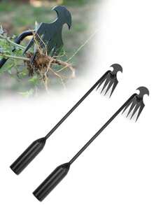 2pcs/1pc/This Weeding Tool Features A Clever Angled Design For Easy Weeding And Deep Digging; Its Sharp V-Shaped Blade Can Cut Deep Into Roots, Making It Perfect For Lawn Care And Vegetable Garden Weeding. - Multicolor - View 2