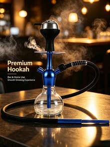 1 Set Single/Double Tube Black/Pink/Blue Portable Water Pipe Set, Aluminum Alloy Silicone Anti-Scald Bowl, Foldable Charcoal Rack, With Silicone Water Pipe, Modern Minimalist Outdoor Smoking Accessory, High-End Holiday Gift, Random Style - Hot Pink - View 9