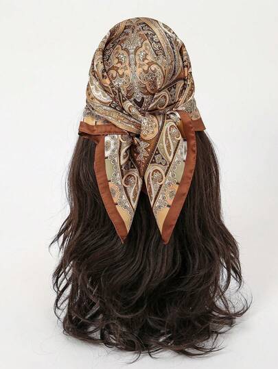 1pc New Bohemian Paisley Print Headscarf, Women's Fashion Headscarf/Shawl, Suitable For Daily And Vacation Wear