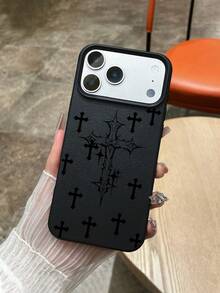 哥德風深色復古宗教符號十字鏡頭保護黑色手機殼，適用於 iPhone 和 Galaxy，手機殼，Case 17 Pro Max，保護殼，耶穌手機殼，適用於 iPhone 15 手機殼，適用於 iPhone 16 Pro Max 手機殼 - 彩色 - 查看 2
