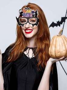 Neue grenzüberschreitende Halloween-Dekoration Papierbrillen, Halloween-Party Spaß Foto-Requisiten, Kürbis- und Spinnenbrillen - 6er-Packung, J-0225 - Übersicht 3