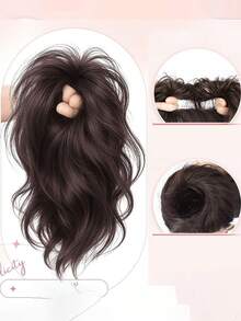 Wig Ekor Kuda Keriting Putri Duyung Alami Tanpa Sambungan Sanggul Tinggi Ikat Rambut Praktis untuk Menata Rambut Panjang - MultiWarna - View 14