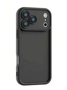 Minimalist Thick Shock-Absorbing Black Phone Case, Compatible With IPhone 17/17Pro/17promax/16 Pro Max/16/16 Pro/16 Plus/16E/15/15 Plus/15 Pro/15 Pro Max/11/12/13/14 Pro Max/XS/XR/11 Pro/11 Pro Max/12 Pro/12 Pro Max/13 Pro/13 Pro Max/7 Plus/14 Pro/14 Pro Max/14 Plus/7 Plus/8 Plus/8/SE2/13 Mini/12 Mini, Soft Shell Waterproof Anti-Fall Anti-Scratch - Black - View 4