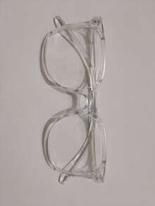 3/1 Women's Lightweight Rimless Glasses, Square Transparent Lenses, Comfortable Full Face Fit Glasses, Slimming Decorative Glasses For Daily Wear, Lightweight / Full Fit / Visual Slimming Effect, Holiday Queue Mask Decorative Glasses, Fashion Black/Tortoiseshell/Transparent Frames, Halloween/Christmas/Valentine's Day Holiday Gift, Costume Prop Accessory - View 15
