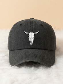 1pc Men's Bull Head Print Baseball Cap, Classic Casual Vintage Fashion Sun Protection Hat, Soft Sweat-Absorbent With Adjustable Size, Lightweight Suitable For Outdoor Sports, Daily Wear, Gatherings And Vacations - Bull Head 3 - View 22