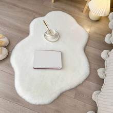 Soft Fluffy Rug White Area Rug,For Bedroom,Living Room,Study,Office,Plush Bedroom Rugs,Washable & Non-Slip,Cute Rug,Faux Fur Rug,Living Room Rug,Bedroom Rugs,Bedside Rug,Shaggy Rug,Decorative Rug,Bedroom Decor,Home Decor,Room Decorations - White - View 3