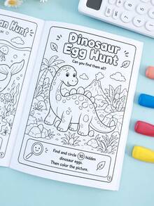 Children's Hidden Animal Search Activity Book Black And White Treasure Hunt Spot The Difference Coloring Book Observation And Concentration Training Game Drawing Book Back To School Painting Learning Supplies Teacher Classroom Holiday Reward Gift - Multicolor - View 2