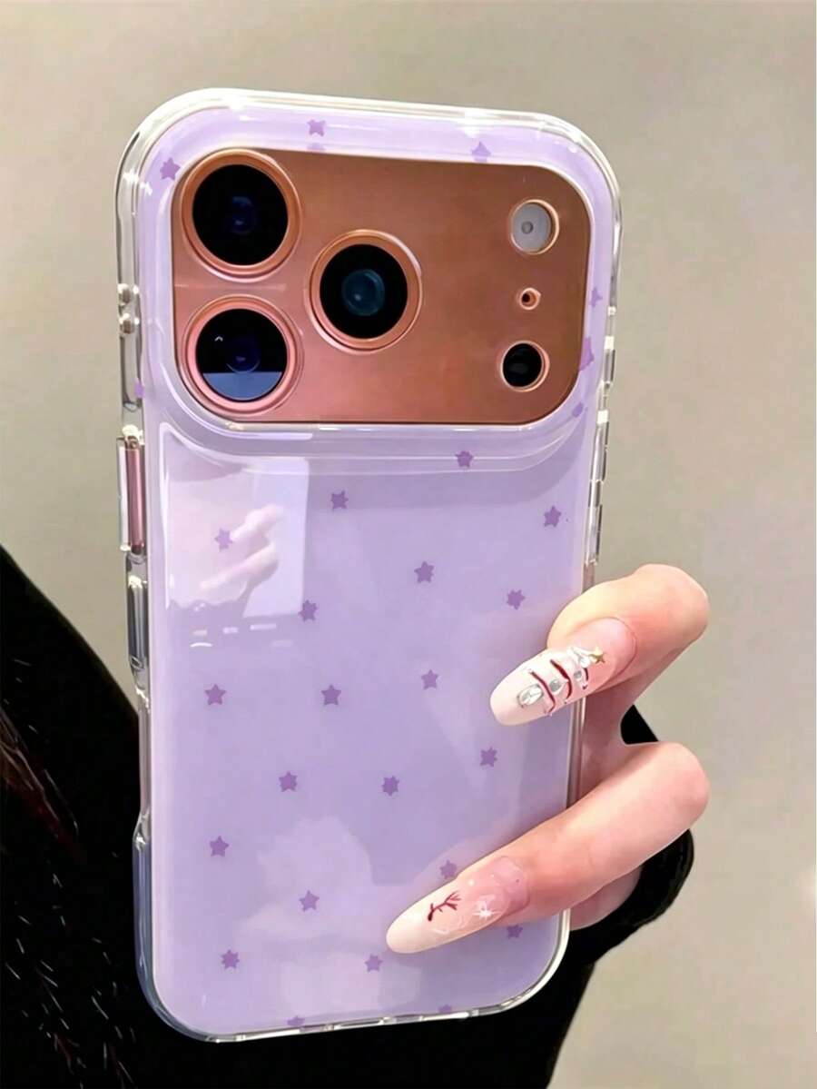 時尚手機殼,極簡可愛設計,黑白波點圖案,適用於 iPhone 11 至 17 系列,包含 Pro Max 版本 - 淺灰紫 - 查看 1