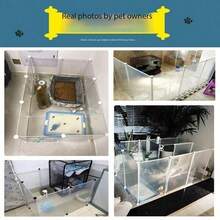 Adjustable Height DIY Wire Pet Fence, Free Combination Into Cat Dog Hamster Rabbit Cage.DIY Iron Wire Pet Fence, Height Adjustable, Can Be Freely Combined As Cat, Dog, Hamster Or Rabbit Cage Pet Fence, Isolation Fence, Transparent Window - Clear - View 5