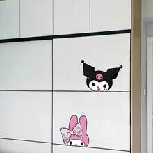 SANRIO 1Pc Cute Kuromi My Melody Hello Kitty Cinnamoroll Stickers, Waterproof Removable Vinyl Decals, Cartoon Self-Adhesive Stickers For Car Window, Air Conditioner, Cabinet Decor - Decorative Sticker - View 1