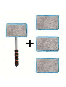 1/3/4PCS Retractable Windshield Cleaning Tool, Telescopic Car Window Cleaner With Washable Microfiber Pads, Interior Glass Cleaning Brush, Streak-Free Auto Windshield Cleaner For Cars, SUVs, Trucks & RVs, Car Cleaning Accessories - Multicolor - View 10