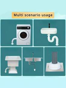 3pcs Silicone Drain Pipe Deodorizing Sealing Ring Set - White - View 6