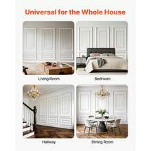 Wall Molding 3 Pack, Wainscoting Panels Kit With Dual-Line Wide & Narrow Profile, Lightweight Paintable Polystyrene, Easy To Install Accent Wall Trim For Interior Living Room, Bedroom,White - 3 Sets, Dual Line Combo (Wide + Narrow) - View 7