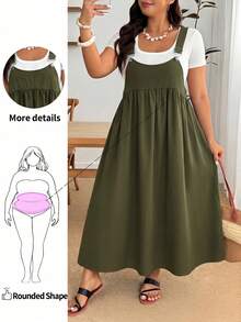 Plus Size Dresses - Army Green - View 1