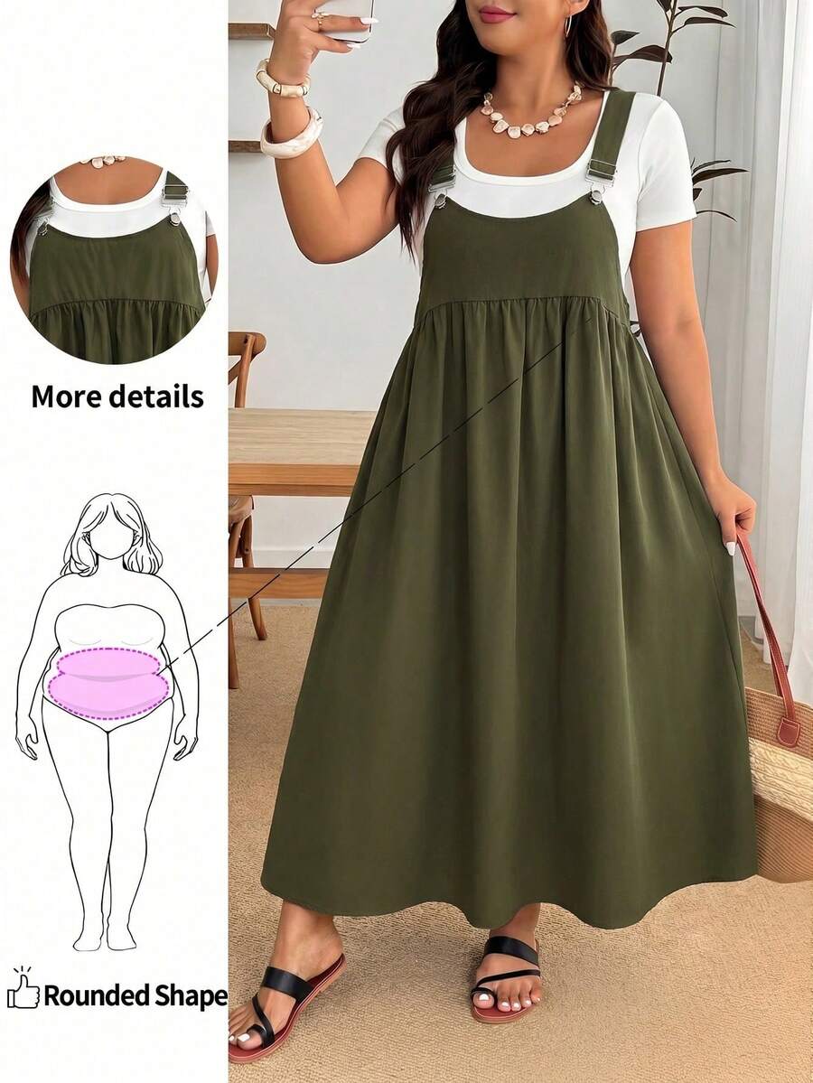 Plus Size Dresses - Army Green - View 1