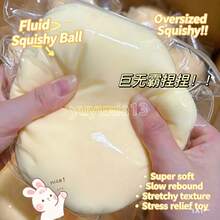 1pc Large Fluid Cheese Squishy Ball, Color-Changing Soft Squeeze Toy, Mud-Like Texture, Sticky Packaging, Anxiety Relief Stress Relief Finger Toy, Novel Stress Relief Gift For Kids And Adults, One Size, Random Color - Yellow - View 4