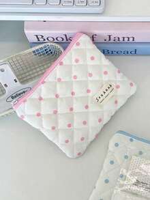 Tas Penyimpanan Modis dan Personalisasi Bergaya Jepang & Korea dengan Desain Niche Motif Polkadot Merah Muda yang Lucu dan Menawan - MultiWarna - View 4