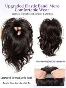 Wig Ekor Kuda Keriting Putri Duyung Alami Tanpa Sambungan Sanggul Tinggi Ikat Rambut Praktis untuk Menata Rambut Panjang - MultiWarna - View 7