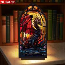 2D Flat - 1pc [Collector's Edition] 2D Flat Fantasy Dragon, Gothic Style Dragon Library Logo, Cozy Shiny Bookshelf Gift, Perfect Gift For Bookworms, Reader Gift, Bookshelf Decor - A - View 9