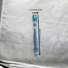 10支/1支 注射器中性筆 逼真注射器針頭中性筆，配備中性筆，用於模擬病毒；注射器設計，隨機分發黑色簽名筆與疫苗筆 [隨機中英文版]，適合學校用品、返校季 - 多款式 - 查看 4