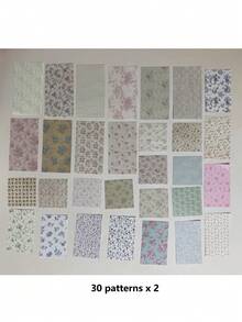 60pcs/Pack Vintage Floral Decorative Scrapbooking Paper, DIY Craft Stickers & Notes - BQ897/Floral Leaves - View 15
