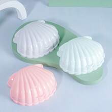 1pc Creative Seashell Soap Dish, Dorm Bathroom Home Soap Holder, Non-Soaking Soap Rack, Cute Drainage Soap Box - Multicolor - View 7